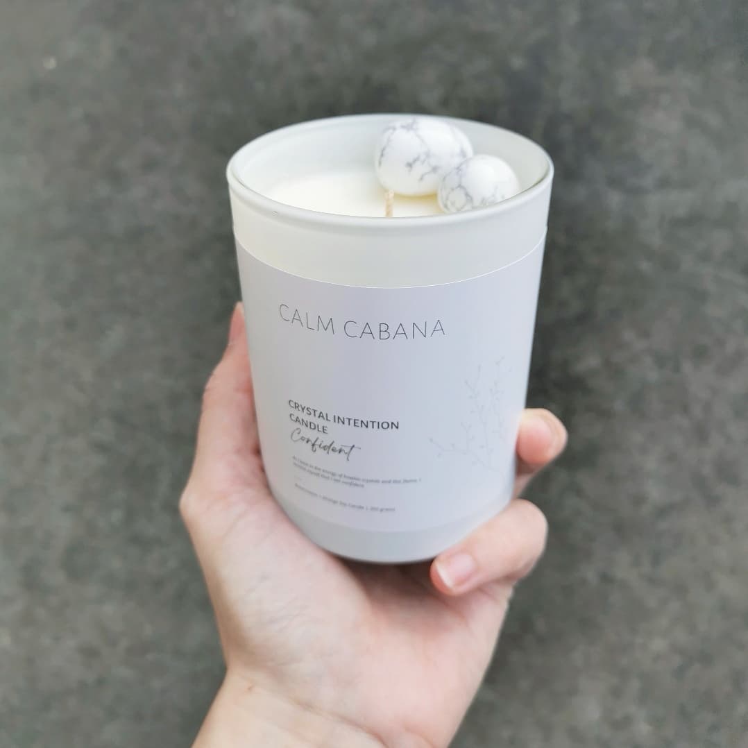 Confident - Howlite Crystal Intention Candle